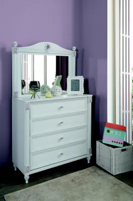 Immagine prodotto di Camera da letto per bambini, moderna, con cassettiera e specchio, con cassetti, mobili di design