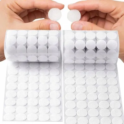 Obrázok produktu pre Samolepiace suché zipsy, 6 cm, biele, sada s lepidlom