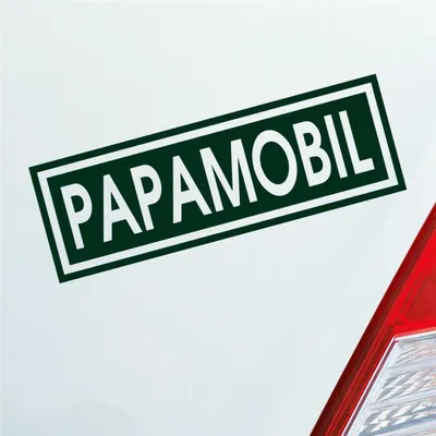 Produktbild von Auto Aufkleber Papamobil Mama Papa Oma Opa Enkel Familie Liebe 15x5 cm Dunkelgrün Sticker Heckscheibenaufkleber