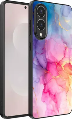 Produktbild von Passend für Samsung Galaxy S25 Edge Handyhülle mit Marmordruck - TPU Rückseitenschutzhülle Marmordesign - Regenbogen - Smartphonics