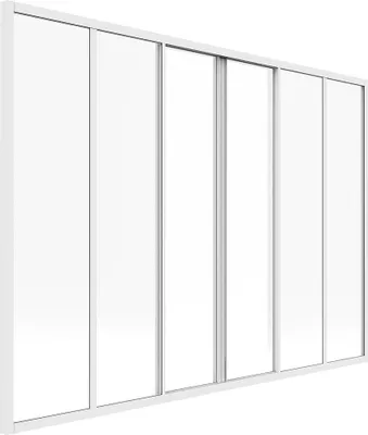 Produktbild von Verglaste Schiebewand aus weiß pulverbeschichtetem Aluminium 180 x 130 cm - RAVENA