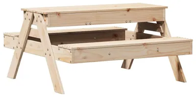 Produktbild von vidaXL Picknicktisch mit Sandkasten für Kinder Massivholz Kiefer