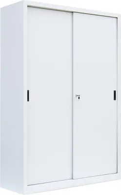 Produktbild von XXL Schiebetürenschrank Aktenschrank Sideboard aus Stahl Weiß 195x120x45 550167