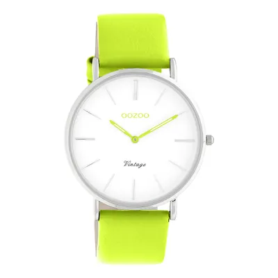 Produktbild von Oozoo Armbanduhr hellgrün Leder Vintage Series Damen Analog-Quarzuhr UOC20276