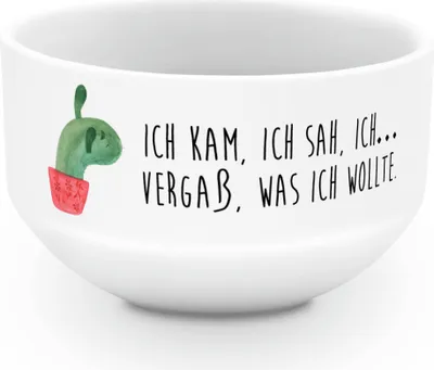 Produktbild von Mr. & Mrs. Panda Schüssel Kaktus Mama - Weiß - Geschenk, Kakteen, Motivation, Müslischale, Quote, schale, salatschälchen, Ärger, Büro, Design, Obstschale
