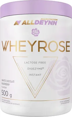 Produktbild von ALLDEYNN WHEYROSE 500g Weiße Schokolade mit gefriergetrockneten Himbeerstückchen Protein-Ergänzungsmittel