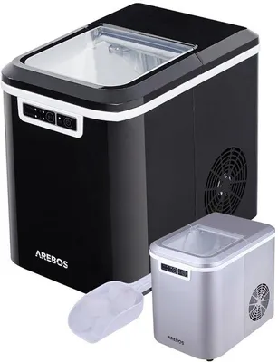 Immagine prodotto di Macchina per cubetti di ghiaccio 12 kg/24 ore | Silenziosa e veloce | Con funzione di autopulizia | Serbatoio dell'acqua da 2,2 litri | Due formati di cubetti di ghiaccio