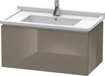 Produktbild von Waschtischunterbau L-CUBE 469x820x408mm flannel grey hochglanz flannel grey hochglanz