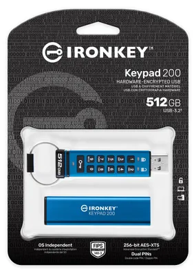 Image de Kingston IKKP200/512GB USB-Stick 512GB Kingston IronKey Keypad 200 retail