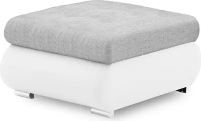 Produktbild von Pouffe-Fußhocker mit stauraum, wohnzimmer sitzhocker TOKIO X Hellgrau&Weiß