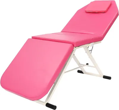 Productafbeelding van Opvouwbare Massagetafel - Draagbare Behandeltafel - Schoonheidsbehandelingen Uitvoeren - Drievoudig Inklapbaar - 182 cm Lengte - Roze