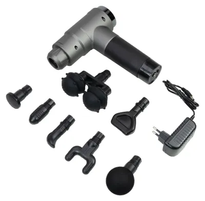 Immagine prodotto di PNI FG8121: Massaggiatore vibrante con 7 testine di massaggio, 12 livelli di intensità e batteria da 1500 mAh inclusa