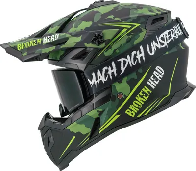 Produktbild von Broken Head Crosshelm Squadron Grün + MX-Brille MadRex "MACH DICH UNSTERBLICH" : M (57-58 cm) Größe: M (57-58 cm)