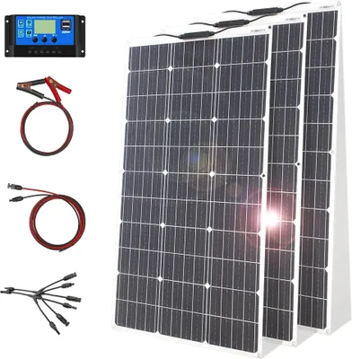 Obrázek produktu pro Flexibilní sada solárních panelů, vysoce účinná monokrystalická konstrukce, vodotěsná, 300w sada