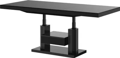 Produktbild von Design Couchtisch Tisch mit Schublade HM-120 Hochglanz stufenlos höhenverstellbar ausziehbar Esstisch