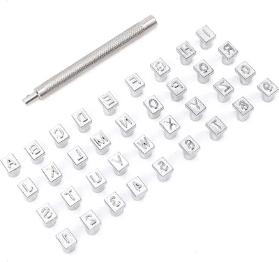 Zdjęcie produktu dla Zestaw skórzanych stempli alfabetycznych, stempel numeryczny, narzędzia kaletnicze, stempel skórzany, narzędzie do stemplowania