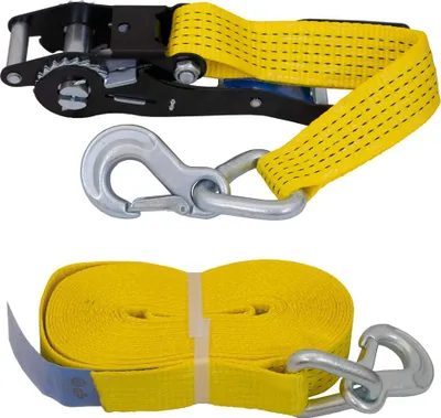 Produktbild von Ratschenspanngurt, Zurrgurt, 10 m x 50 mm, 2500/5000 daN, Karabinerhaken, ERGO-Ratsche