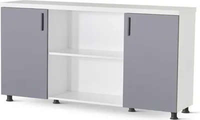 Produktbild von Grau-Weißer Aktenschrank s Büro Sideboard Rechteckige Kommode