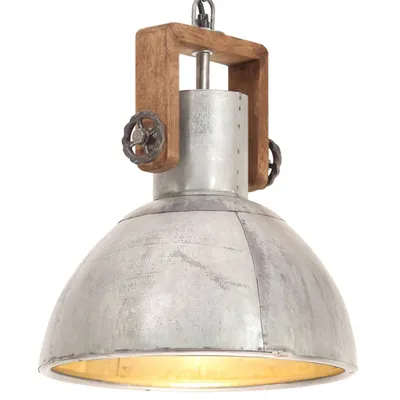 Obrázok produktu pre The Living Store Závesná lampa v industriálnom štýle 25 W strieborná okrúhla 30 cm E27