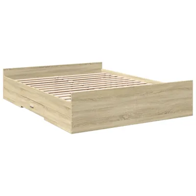 Produktbild von Bettgestell mit Schubladen Sonoma-Eiche 160x200cm Holzwerkstoff