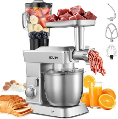 Image de Robot de cuisine électrique - Hachoir - Batteur - Mixeur - Pétrin - Moteur 1300 W