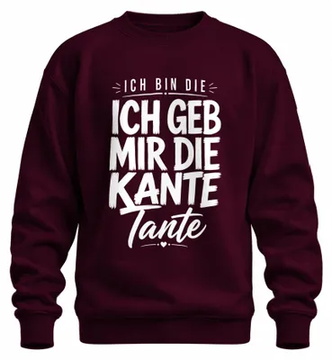 Imagen del producto de "Ich bin die ich geb mir die Kante" - Sudaderas y jerséis con estampado, sarcasmo, color burdeos, talla 3XL