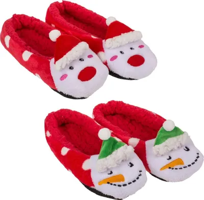 Produktbild von Kuschel Hausschuhe Gr. 39 - 42 Weihnachten  Eisbär Schneemann