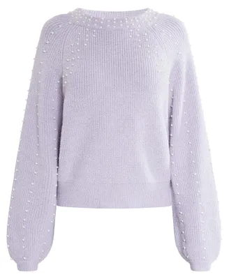 Image de Pull en tricot pour femmes, couleur violet clair, taille XS/S