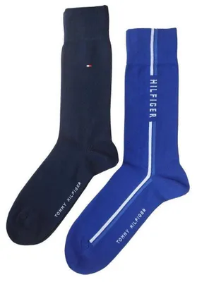 Immagine prodotto di Tommy Hilfiger - Calzini da uomo, filato (confezione da 2) NA1109 (39,5 EU - 42 EU) (blu navy/blu)