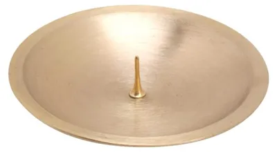 Productafbeelding van Omgoods - Kaarsenplaat met Spike Ø8cm Messing Goud Matte