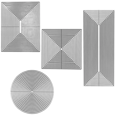 Metall-Stanzformen, 4er-Set, rechteckig, für Karten & Scrapbooking