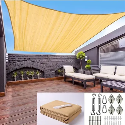 Produktbild von 1 Set 3 x 3 m Sonnensegel, wasserdicht, Sonnenschutz für den Garten, Markise, Überdachung, Gartenüberdachung