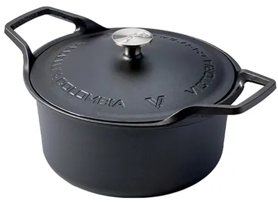 Obrázek produktu pro Victoria 34733, holandský hrnec, indukční, litina, černý, objem 5,7 litru, průměr 30 cm, vhodný pro pečení chleba, bez PTFE