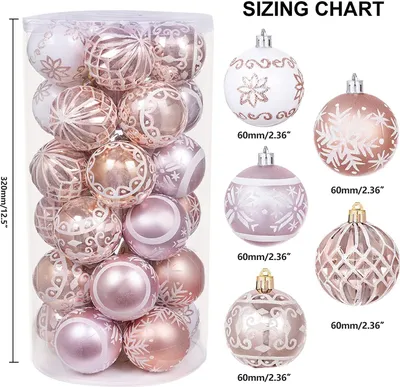 Produktbild von Weihnachtskugel-Ornament-Set, 6 cm, 30 Stück,  hängende Weihnachtsschmuck für Weihnachtsbäume, Party