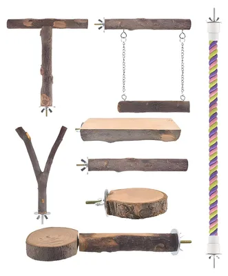 Imagen del producto de Perchas de madera para aves, ideales para periquitos y canarios