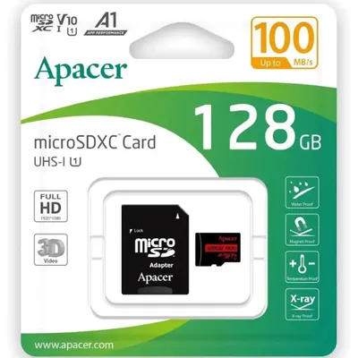 Immagine prodotto di Apacer 128GB microSDHC/SDXC UHS-I U1 V10 A1 (con 1 adattatore)