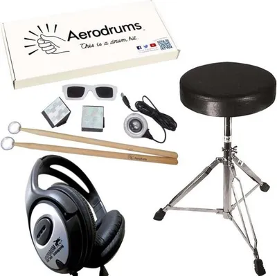 Obrázok produktu pre Aerodrums Air-Drumming E-Drum so stoličkou na bicie a slúchadlami