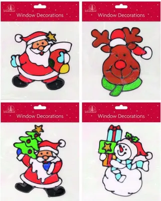 Produktbild von Weihnachtliche Buntglaseffekt Fenstersticker