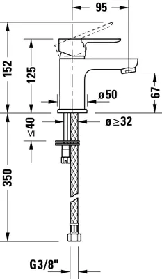 Imagen del producto de Grifo monomando para lavabo Duravit D-Code, modelos FreshStart y MinusFlow