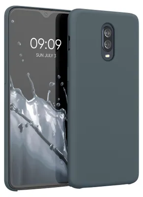 Produktbild von kwmobile Handyhülle für OnePlus 6T Hülle - Case Silikon - Kabelloses Laden - Schutzhülle Cover in Dunkler Schiefer