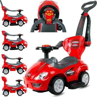 Produktbild von 2in1 Kinderauto Rutschauto ab 2 jahre und Schiebeauto mit Hupe und Musik, Rutschauto mit Stauraum unter dem Sitz, Spielzeugauto für Kleinkinder von 24 Monaten rot