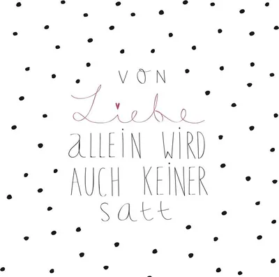 Produktbild von Servietten "Von Liebe allein ..."