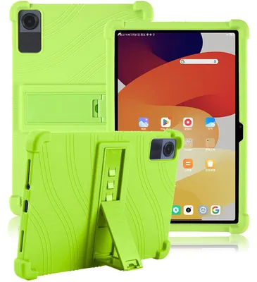 Obrázek produktu pro Tableta Pouzdro pro Xiaomi Redmi Pad SE 11" 2023, nárazuvzdorné měkké silikonové ochranné pouzdro se stojánkem Zelená