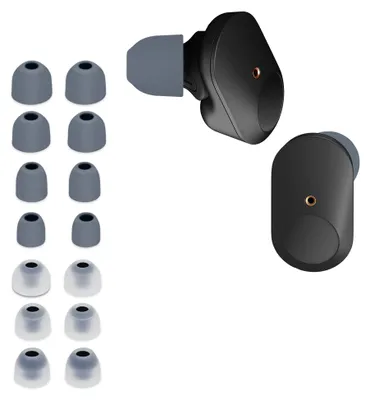 Produktbild von kwmobile 14x Ersatzpolster kompatibel mit Sony WF-1000XM3 / WF-1000XM4 / WF-1000XM5 - 4 Größen - Silikon Ersatz Ohrstöpsel In-Ear Kopfhörer - Polster
