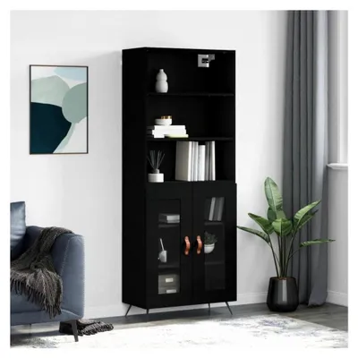 Produktbild von Highboard, Schwarz, 69,5 x 34 x 180 cm, Holzwerkstoff