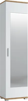 Produktbild von Garderobenschrank, weiß Hochglanz mit Eiche, HUESCA-129