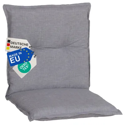 Produktbild von NYVI Gartenstuhl Auflage Niedriglehner Barcelona - UV-Beständig, Atmungsaktiv, Strapazierfähig - Niedriglehnerauflage Sitzkissen Outdoor - Sitzauflagen für Gartenstühle 100x50cm Mittelgrau