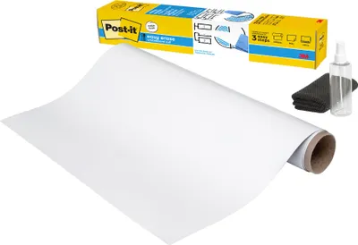 Produktbild von Post-it® Easy Erase Whiteboard-Oberfläche - Weiß - 91.4 cm x 121.9 cm - 1 Rolle/Packung - Aufkleber Löschbar Wiederverwendbares