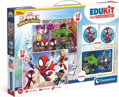 Produktbild von Puzzle 48 + 36 + Memo + 6 klocków Edukit Spidey
