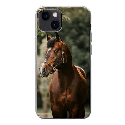 Produktbild von MuchoWow® Handyhülle Schutzhülle Hülle für iPhone 13 mini Pferd - Äste - Porträt Silikon Softcase Handy Hülle - Softcase